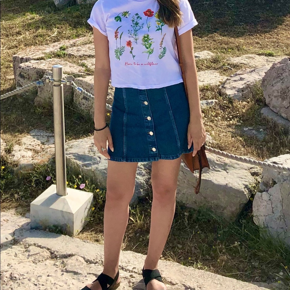 H&M Jean Button Down Skirt